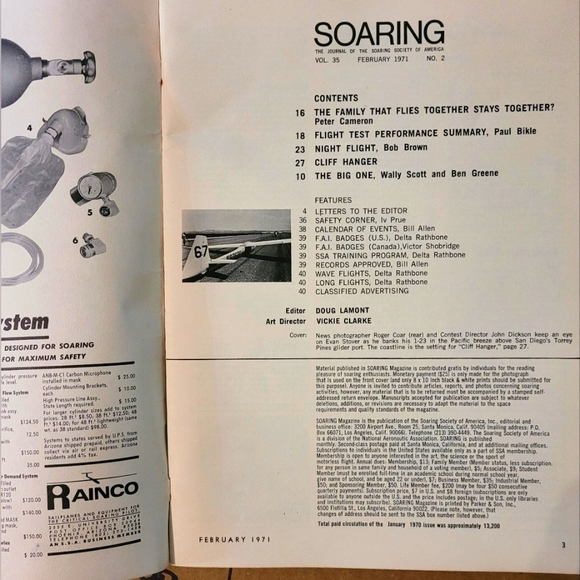 Soaring Magazine - February 1971 - For Glider Plane Enthusiasts - Vintage Book - Picture 3 of 6